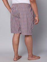 Men's Orange, 100% Cotton, Checks, Regular Fit, Inner Elastic, Mid-Rise, Boxers